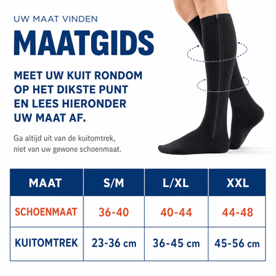 Compressiekousen met handige ritssluiting