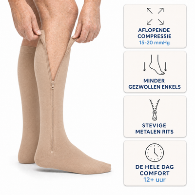 Compressiekousen met handige ritssluiting
