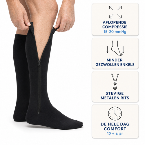 Compressiekousen met handige ritssluiting