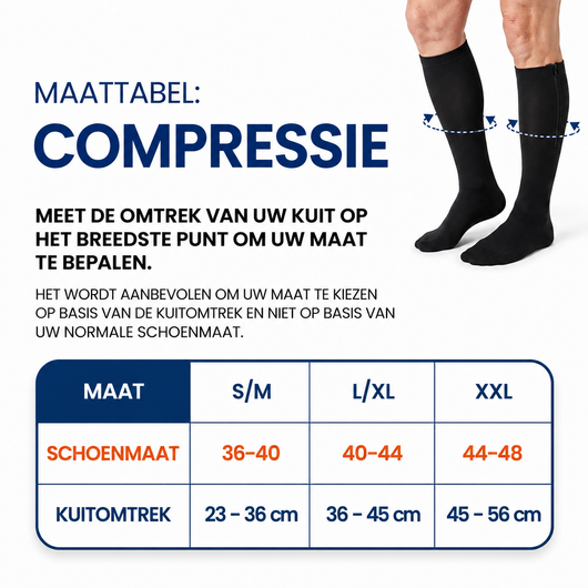 Compressiekousen met handige ritssluiting